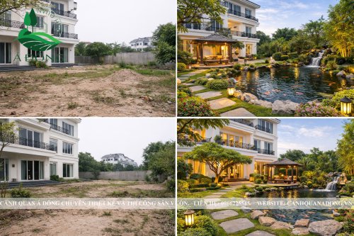 Trước Và Sau Khi Thi Công Sân Vườn Biệt Thự 500m² Tại Hà Nội